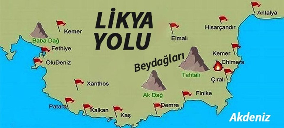 likya yolu haritası